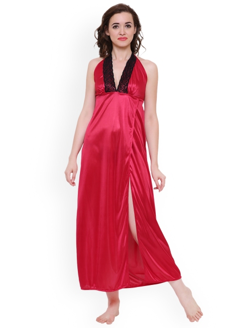 

Klamotten Red & Black Solid Nightdress 277C