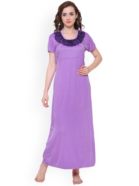 

Klamotten Purple Solid Nightdress F7P