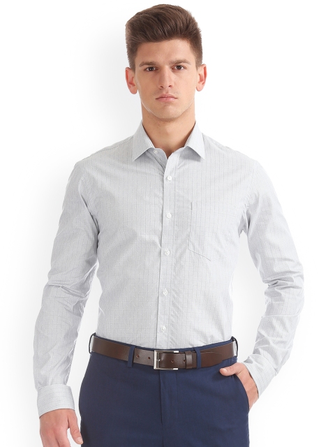 

Arrow Men Grey & Grey Slim Fit Checked Shirt