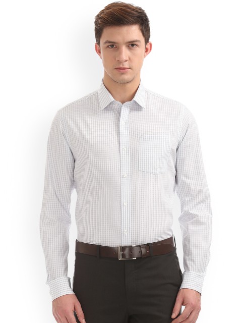 

Arrow Men White Slim Fit Checked Formal Shirt