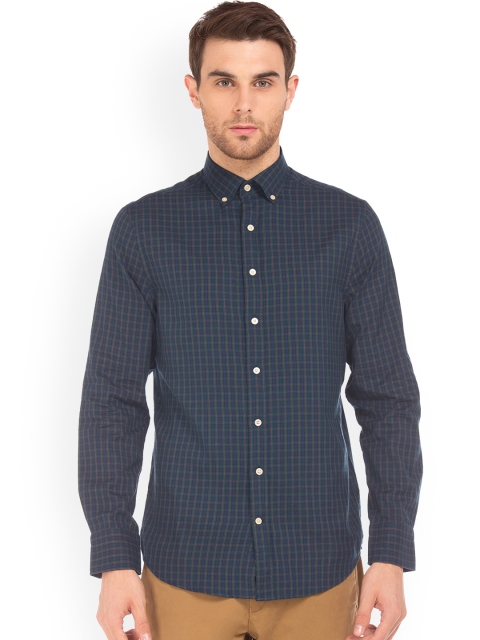 

GANT Men Blue Regular Fit Checked Casual Shirt
