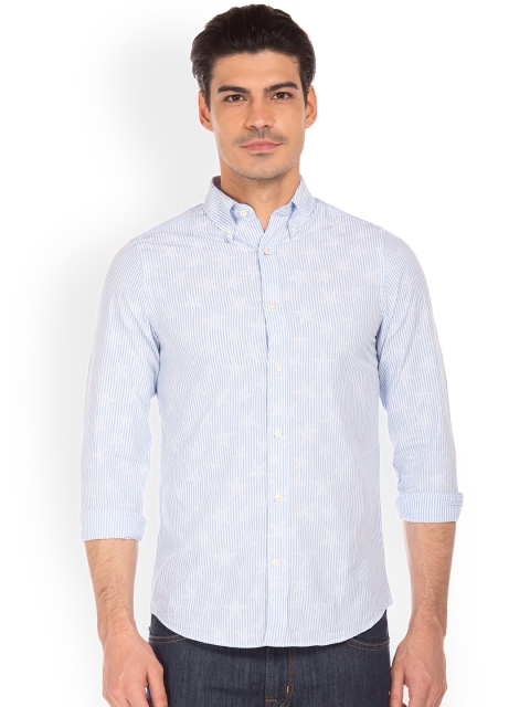 

GANT Men Blue Slim Fit Striped Casual Shirt