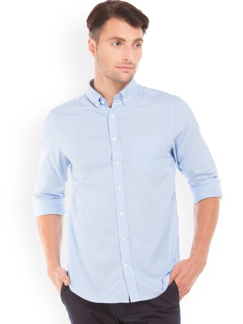 

GANT Men Blue Slim Fit Striped Casual Shirt