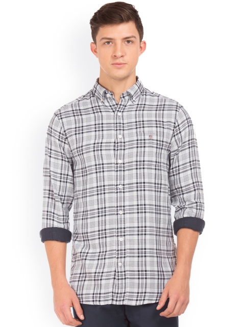 

GANT Men Grey & White Regular Fit Checked Casual Shirt