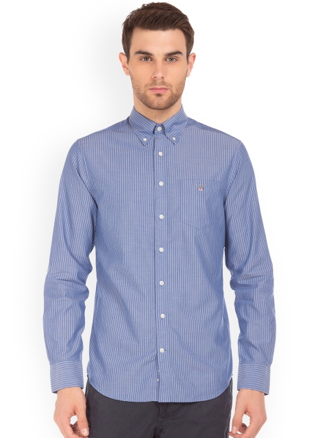 

GANT Men Blue Regular Fit Striped Casual Shirt