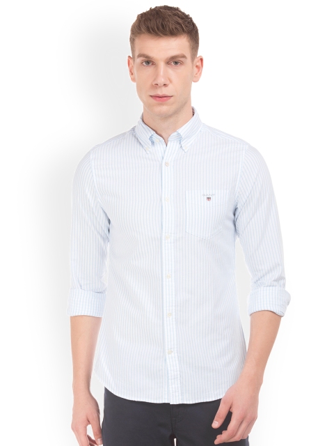 

GANT Men Blue Slim Fit Striped Casual Shirt