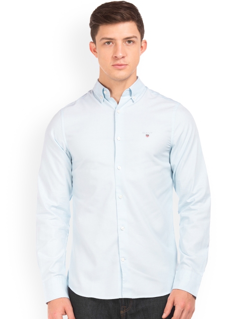 

GANT Men Blue Slim Fit Solid Casual Shirt
