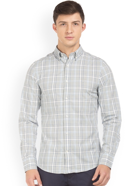 

GANT Men Grey Slim Fit Checked Casual Shirt