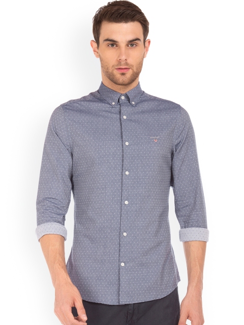 

GANT Men Blue Slim Fit Printed Casual Shirt