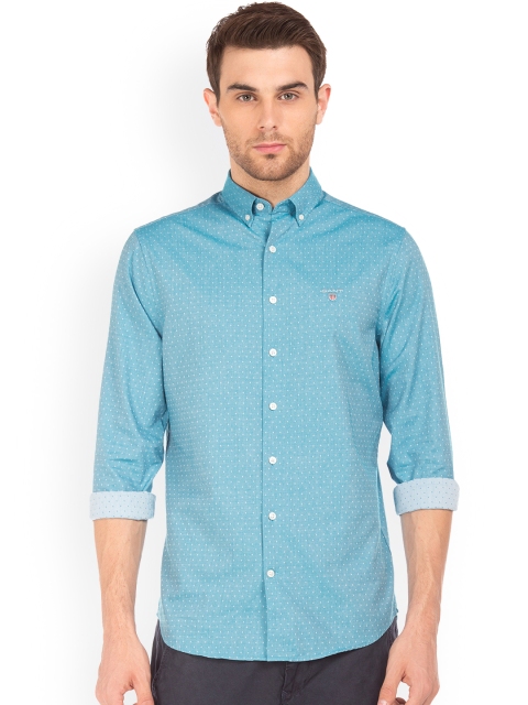

GANT Men Blue Regular Fit Printed Casual Shirt