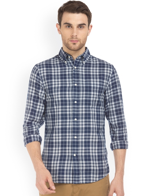 

GANT Men Blue Slim Fit Checked Casual Shirt