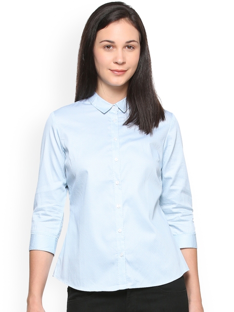 

Allen Solly Woman Blue Regular Fit Printed Casual Shirt