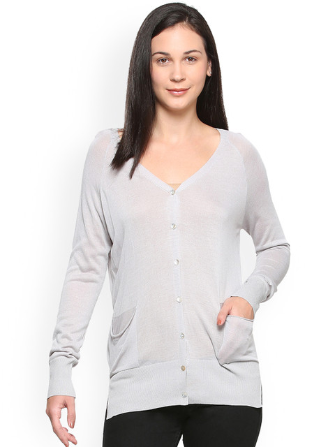 

Allen Solly Woman Grey Solid Cardigan