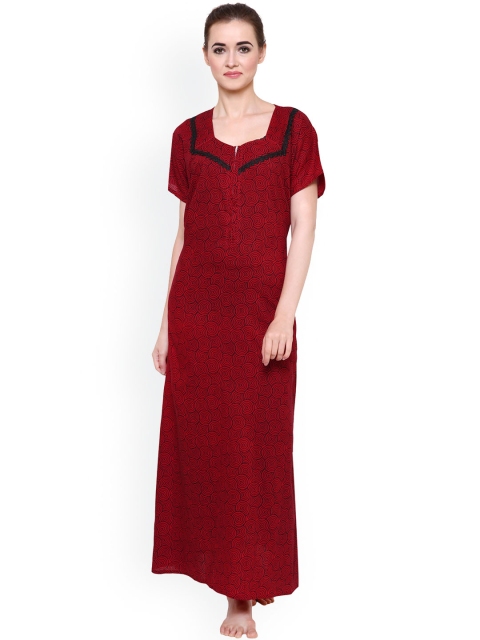 

Secret Wish Red Printed Nightdress NT-E127-536