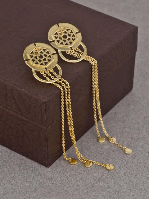 

Voylla Gold-Toned Contemporary Drop Earrings