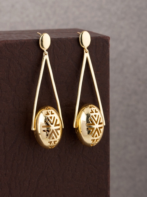 

Voylla Gold-Toned Contemporary Drop Earrings