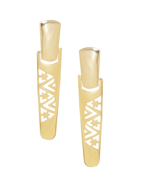 

Voylla Gold-Toned Contemporary Drop Earrings