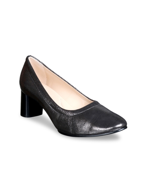 

Clarks Women Grey Leather Solid Pumps