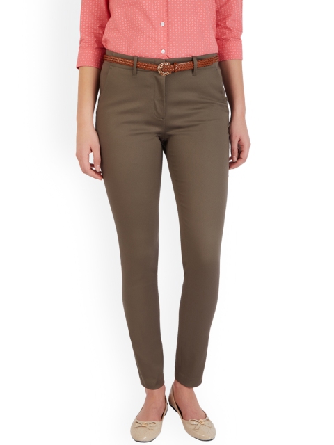 

Allen Solly Woman Women Khaki Solid Chinos