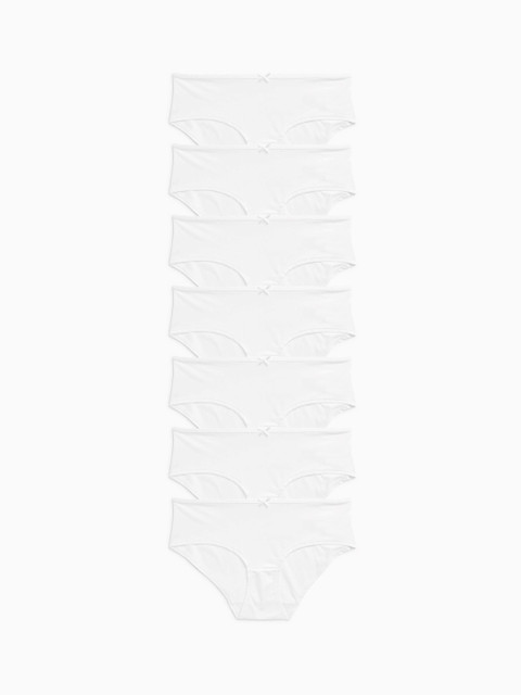 

next Women White Pack of 7 Solid Basic Briefs