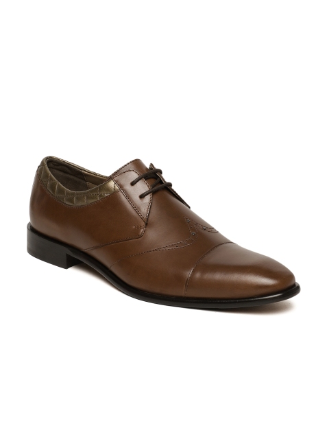 

Language Men Brown Genuine Leather Formal Derbys