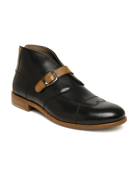 

Language Men Black Mid-Top Leather Boots