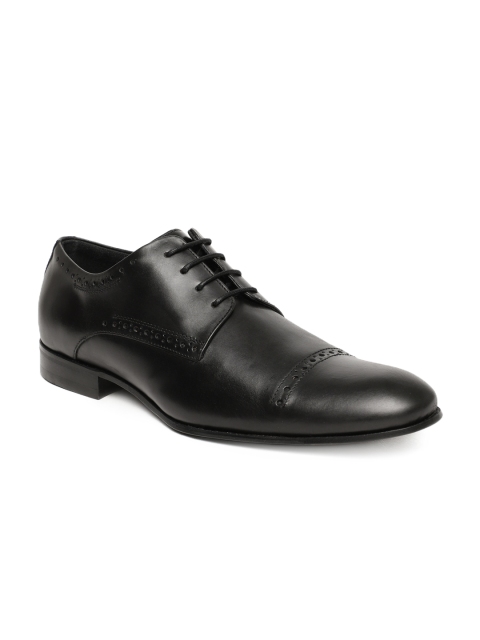 

Language Men Black Solid Leather Derbys