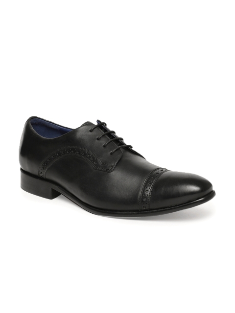 

Language Men Black Leather Derby Formal Shoes