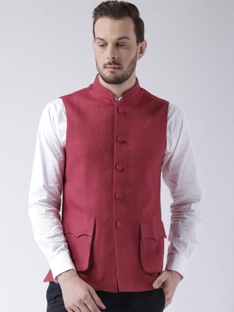 

Kisah Maroon Bhagalpur Silk Nehru Jacket