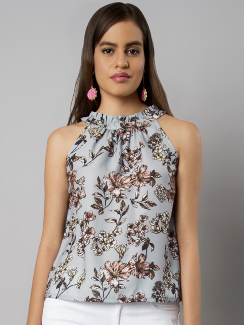 

FabAlley Women Blue Printed Top