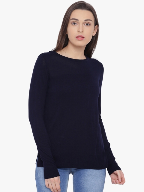 

Van Heusen Woman Navy Blue Solid Top
