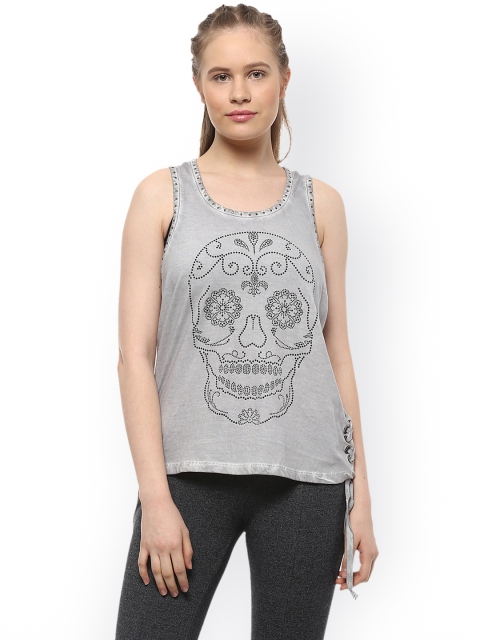 

People Women Grey Embellished Top