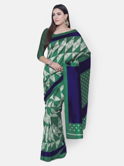 

Chhabra 555 Green & Blue Art Silk Woven Design Banarasi Saree