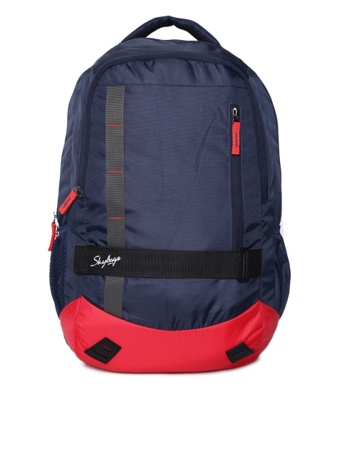 

Skybags Unisex Navy Blue & Red Colourblocked Backpack