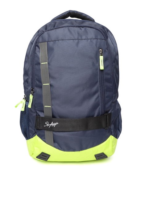 

Skybags Unisex Navy Blue & Green Geek 05 Backpack