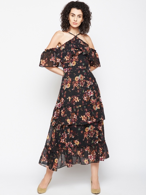 

Nun Women Black Printed Fit and Flare Dress