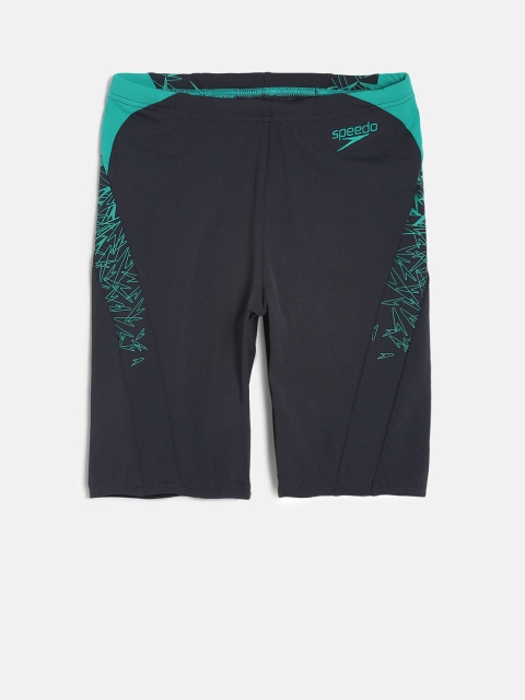 

Speedo Men Grey & Blue Printed Shorts 810856B375