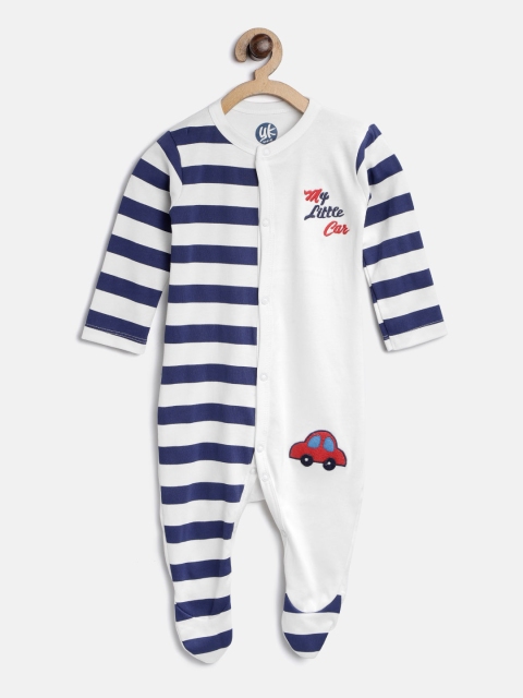 

YK Boys White & Blue Striped Sleep Suit