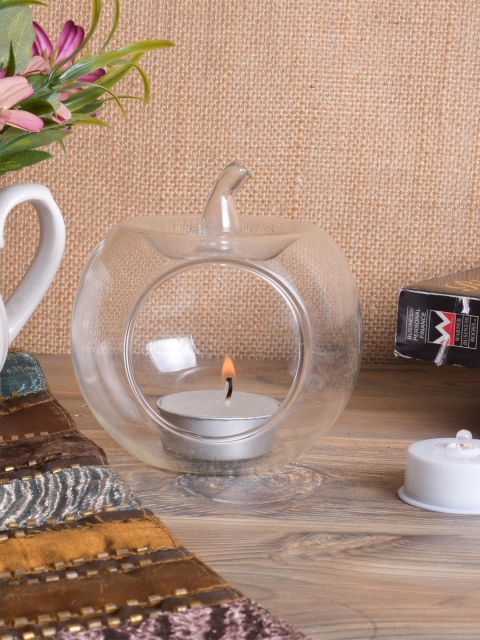 

Importwala Clear Apple Tealight Holder, Transparent