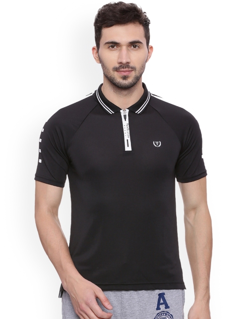

Van Heusen Sport Men Black Solid Polo Collar T-shirt