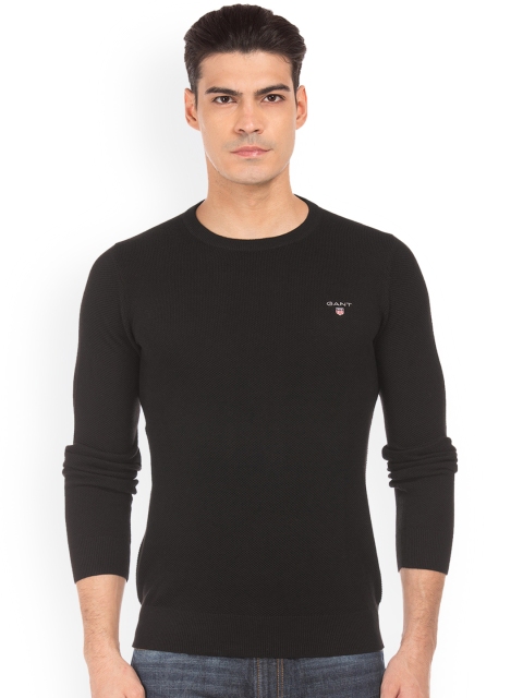 

GANT Men Black Solid Pullover