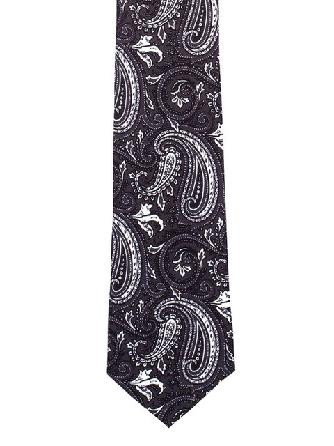 

The Tie Hub Black Paisley Printed Skinny Tie