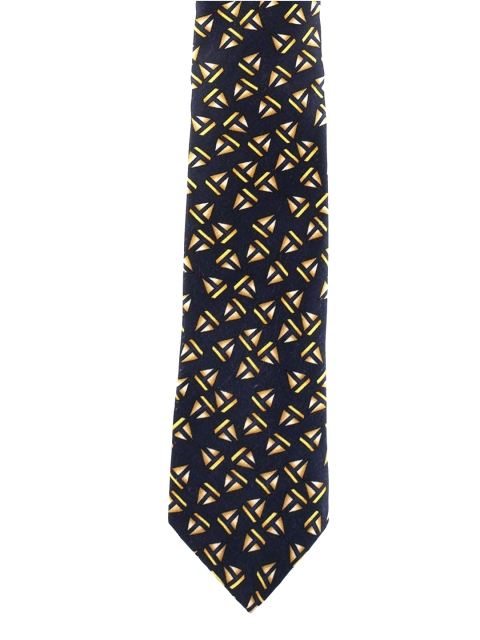 

The Tie Hub Navy Blue Printed Skinny Tie