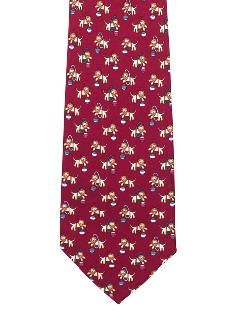 

The Tie Hub Maroon Printed Skinny Silk Tie