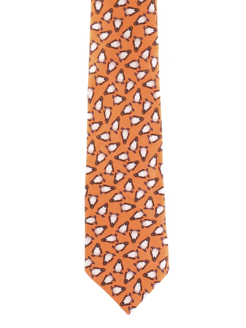 

The Tie Hub Peach-Coloured Printed Skinny Tie