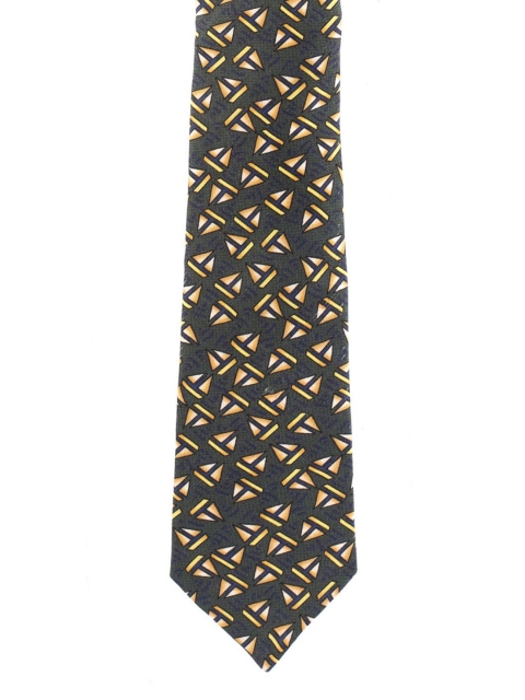 

The Tie Hub Green Printed Skinny Silk Tie