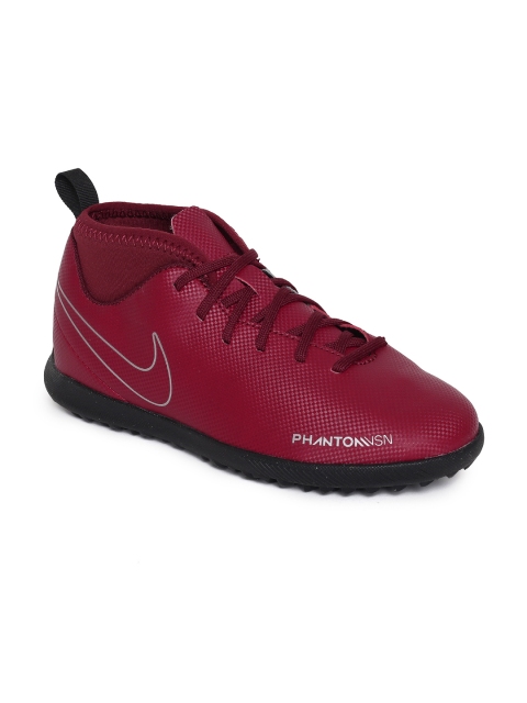

Nike Kids Maroon Solid Synthetic Mid-Top JR OBRA 3 CLUB DF TF Football Shoes