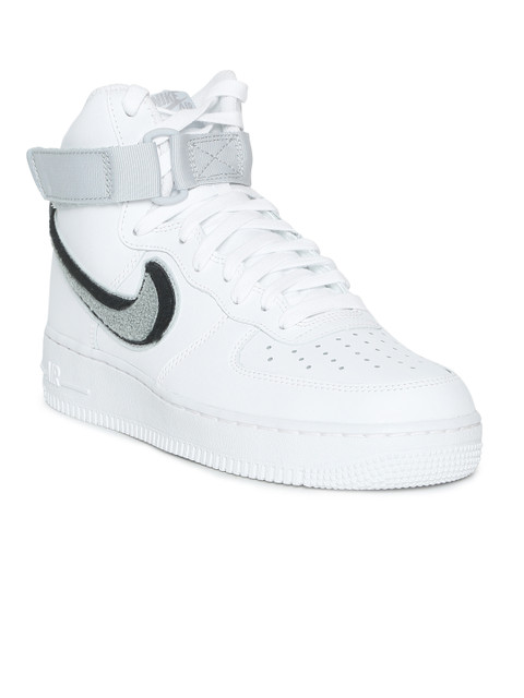

Nike Men White AIR FORCE 1 HIGH '07 LV8 Mid Top Leather Sneakers