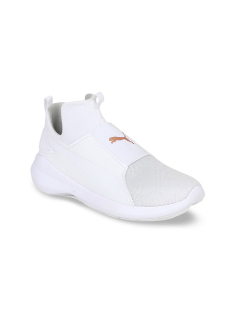 

Puma Rebel Mid Wns EP Q2 Women White Solid Mesh Mid-Top Slip-On Sneakers