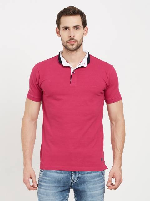 

Easies Men Pink Solid Polo Collar T-shirt